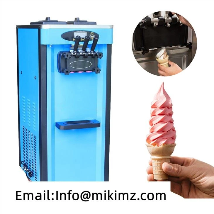 Petite machine à crème glacée molle à saveur de table à trois saveurs